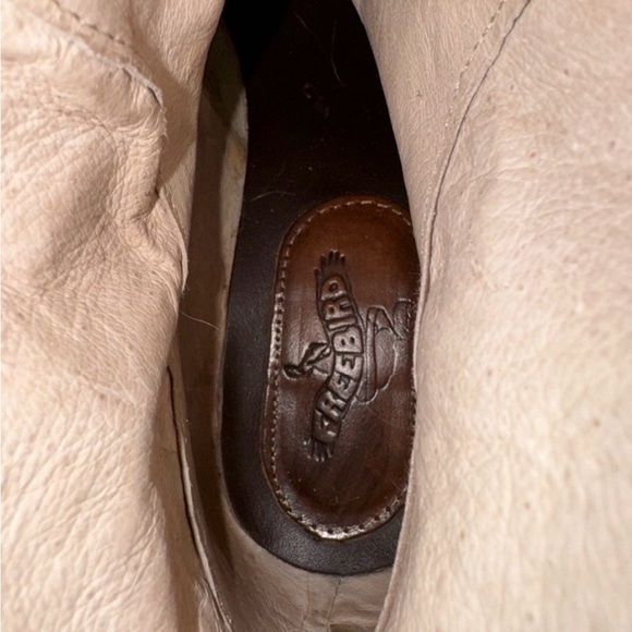 Freebird by Steven Textured Cream Heeled Boots - Picture 7 of 7